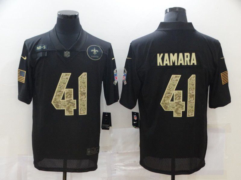 Men New Orleans Saints #41 Kamara Black camo Lettering 2020 Nike NFL Jersey->los angeles chargers->NFL Jersey